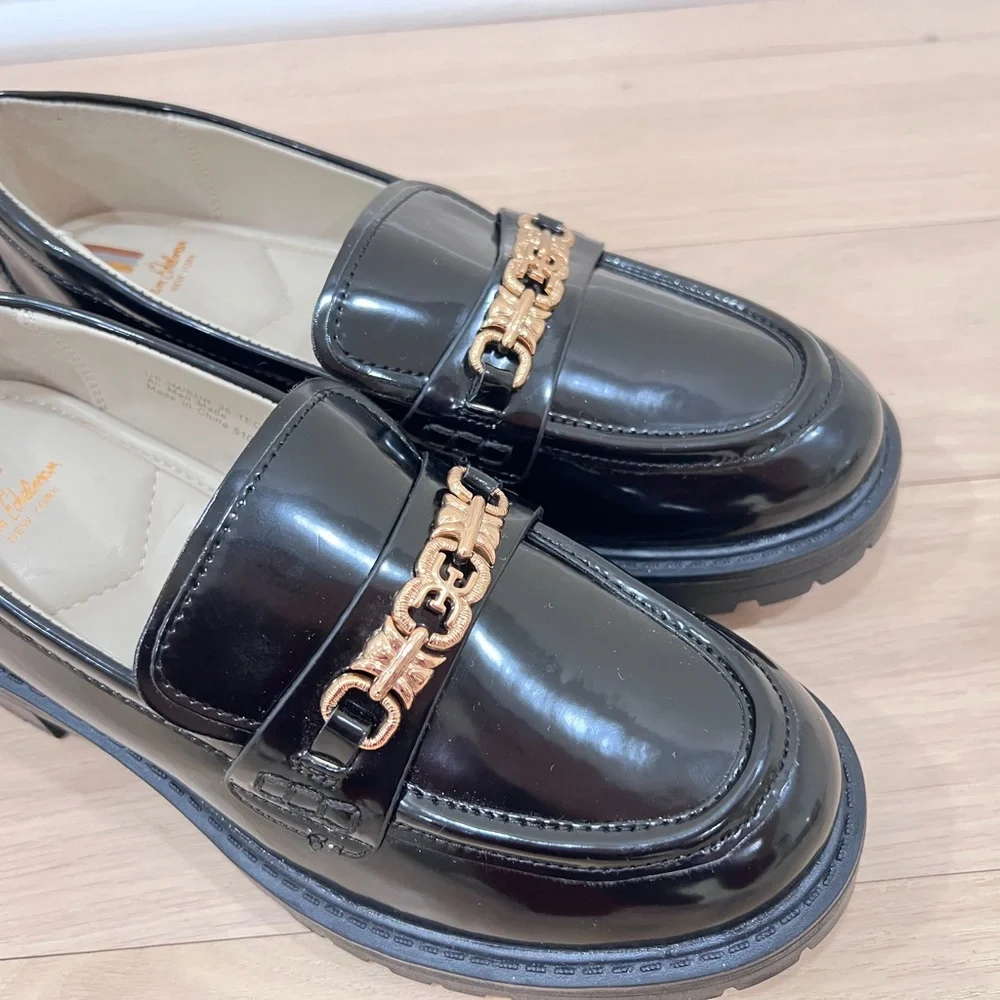 Sam Edelman Kids’ Teo Platform Loafers – Black Patent – US 3M / EU 35 – NWOT
